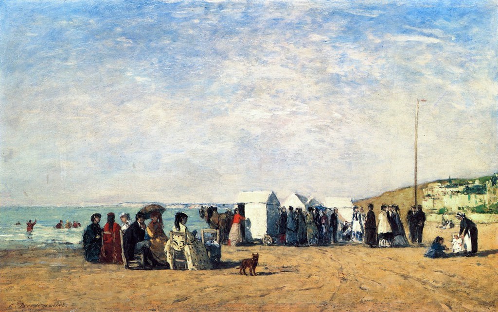 Bathing Hour on the Beach at Trouville by Eugène-Louis Boudin - 1868