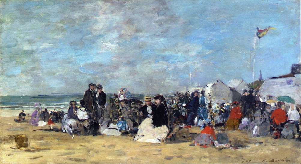 Beach Scene at Trouville by Eugène-Louis Boudin - 1867