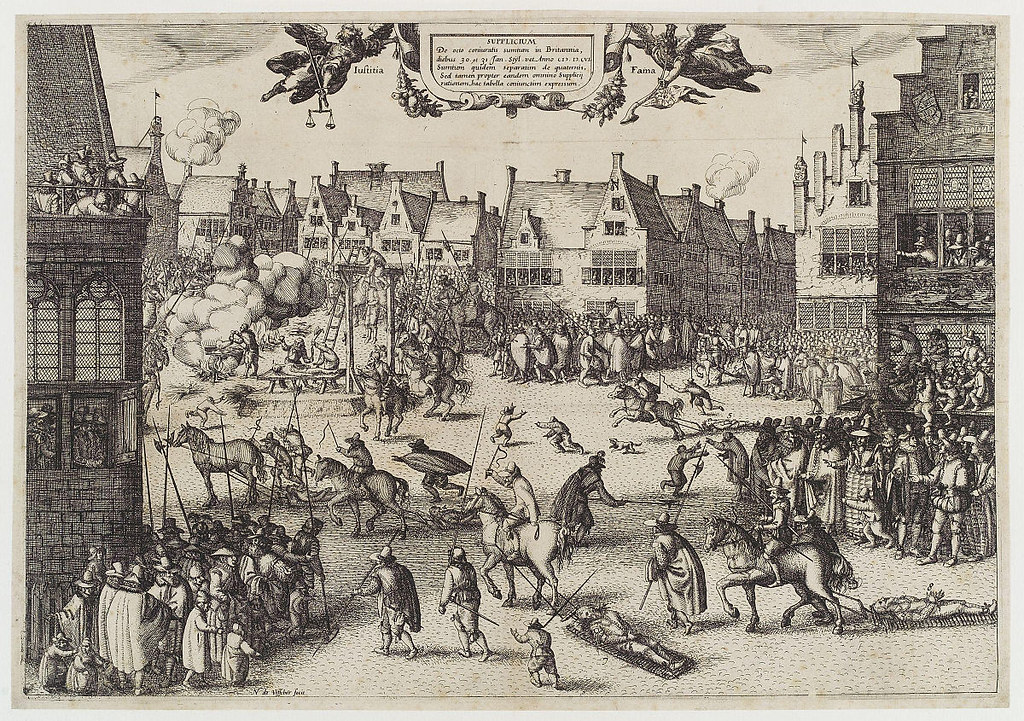 A 1606 etching by Claes (Nicolaes) Jansz Visscher, depicting Fawkes's execution