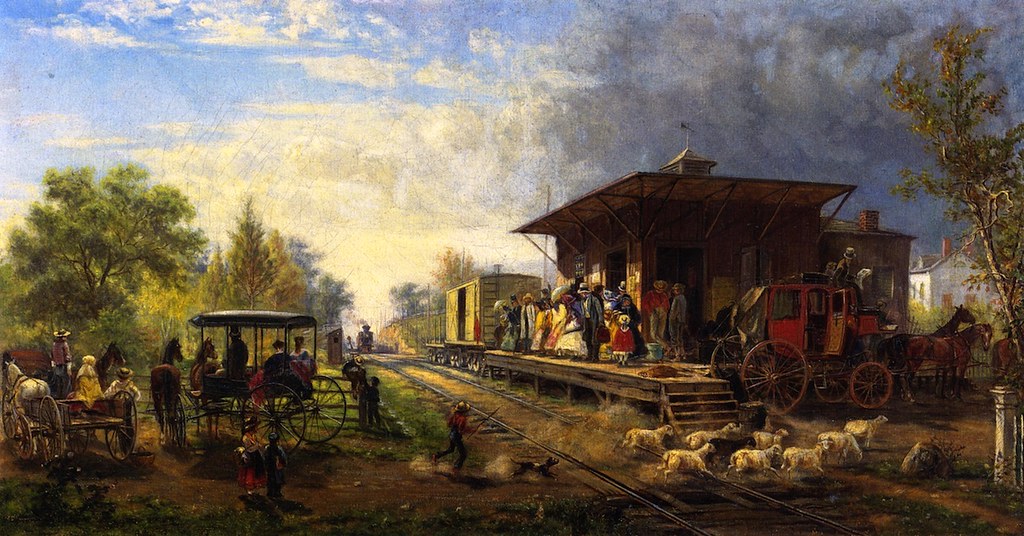 Station on the Morris and Essex Railroad by Edward Lamson Henry - 1864