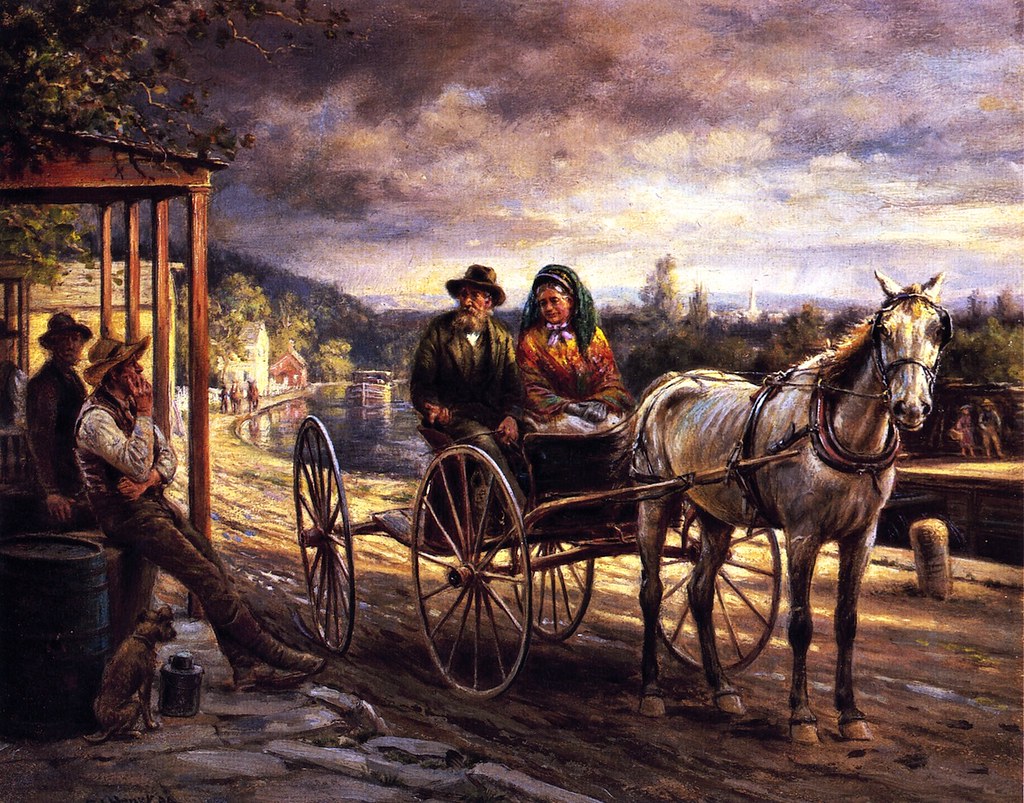 Later Afternoon on the Old Delaware and Hudson Canal, at Port Ben, Ulster County, New York by Edward Lamson Henry - circa 1894