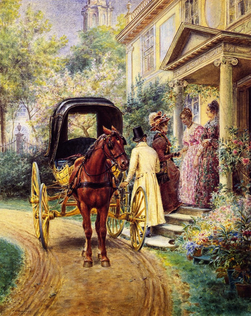 Portrait of Mrs. Lydig and Her Daughter by Edward Lamson Henry - 1887-1891