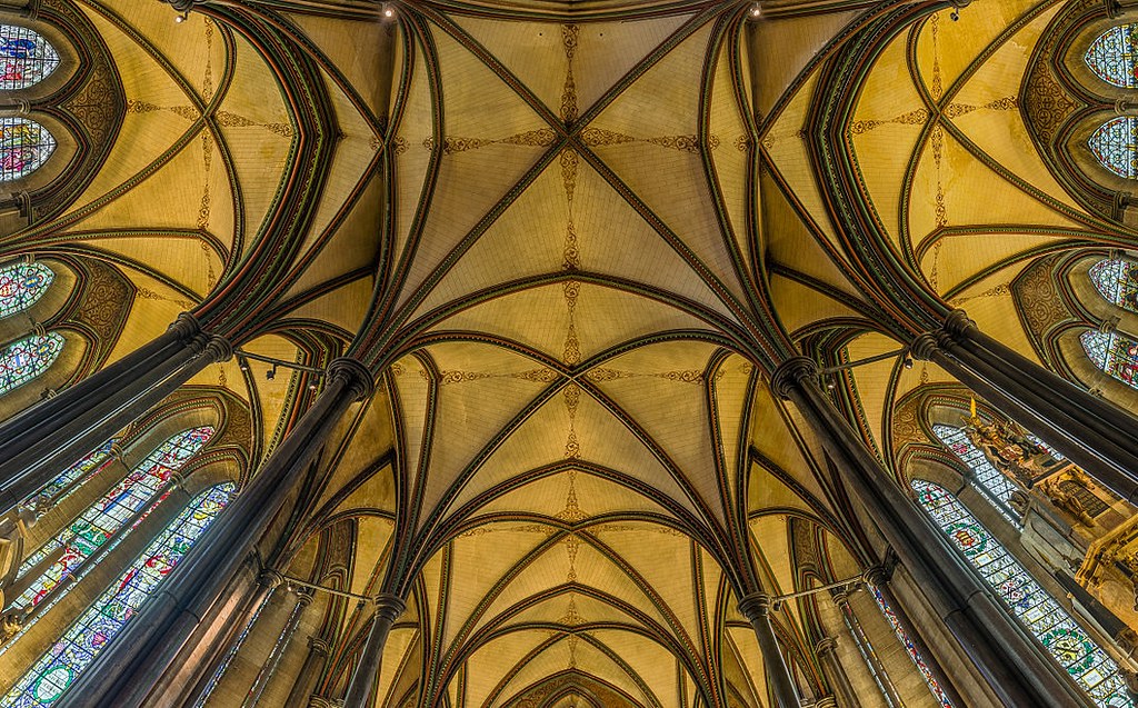 Salisbury Cathedral's Trinity Chapel (Lady Chapel) ceiling. Credit: David Iliff