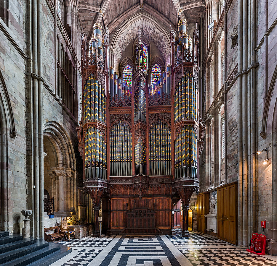Worcester Cathedral - The transept organ-case. Credit: David Iliff