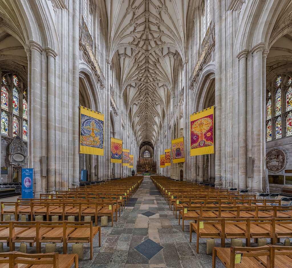 Winchester Cathedral - The nave viewed from the west looking towards the choir. Credit: David Iliff