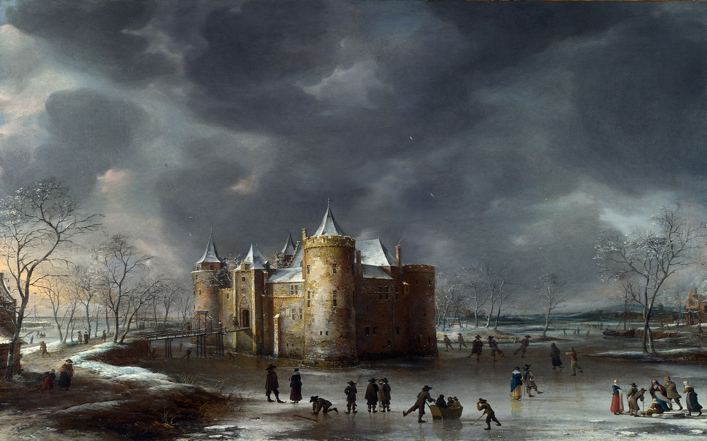 The Castle of Muiden in Winter by Jan Abrahamsz Beerstraten, 1658