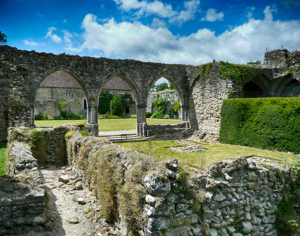 The interior of the chapter house of Beaulieu Abbey, New Forest