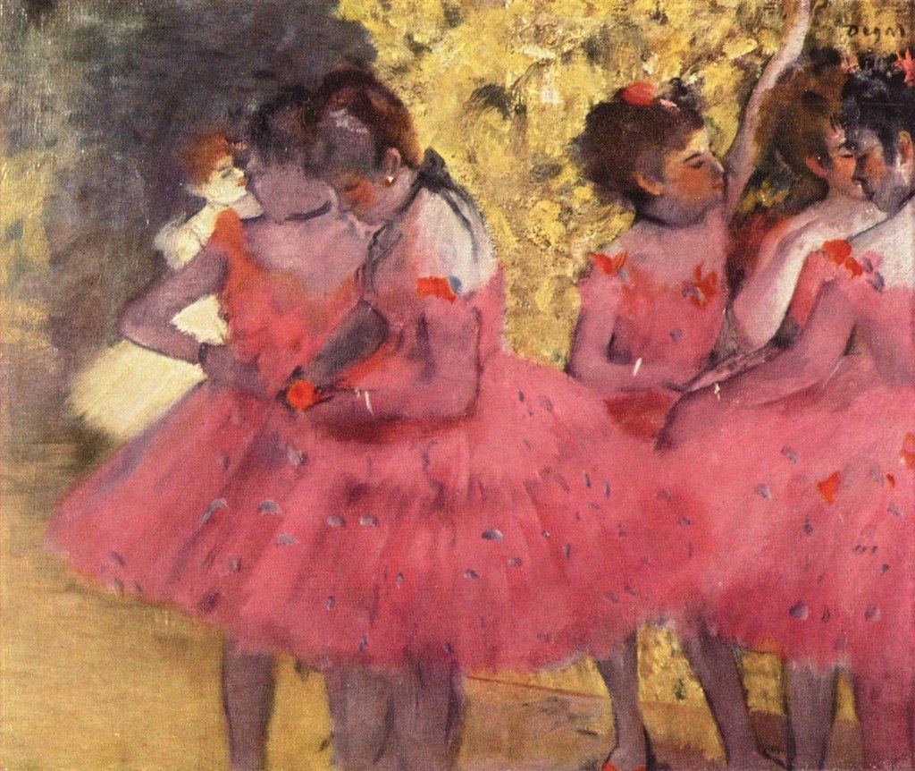 The Pink Dancers, Before the Ballet by Edgar Degas, 1884
