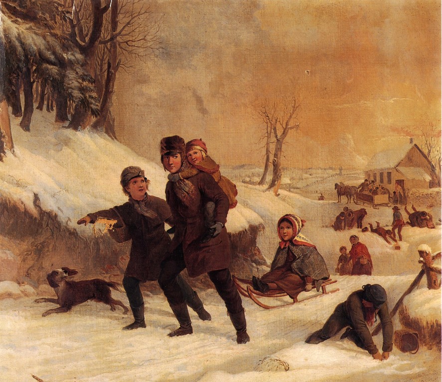Playing in the Snow by Thompkins H Matteson, 1856