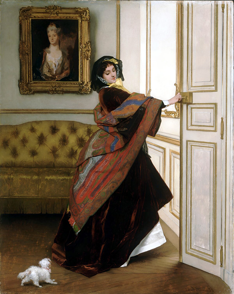 Departing for the Promenade, by Alfred-Émile-Léopold Stevens, 1859