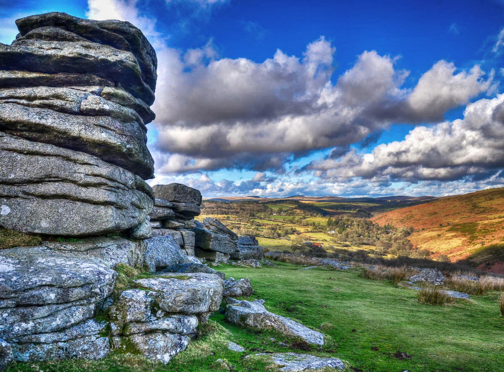Combestone Tor in the centre of Dartmoor. Credit Baz Richardson, flickr