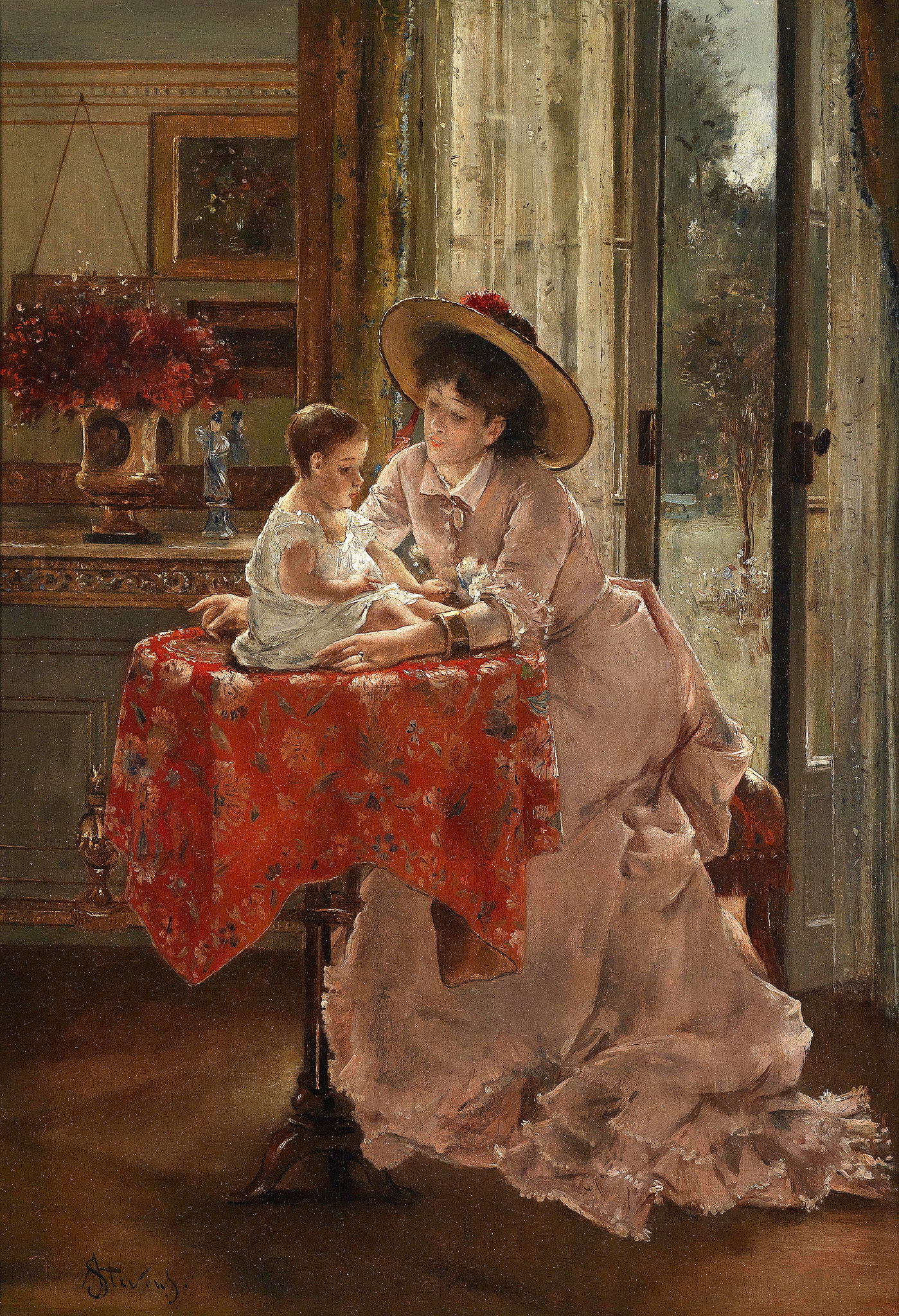 The Happy Mother by Alfred Stevens, 1823-1906