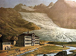 The Rhone Glacier, Switzerland, in 1870