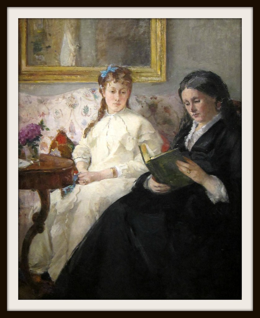 Portrait de Mme Morisot et de sa fille Mme Pontillon ou La lecture (The Mother and Sister of the Artist - Marie-Joséphine & Edma) by Berthe Morisot, 1870.