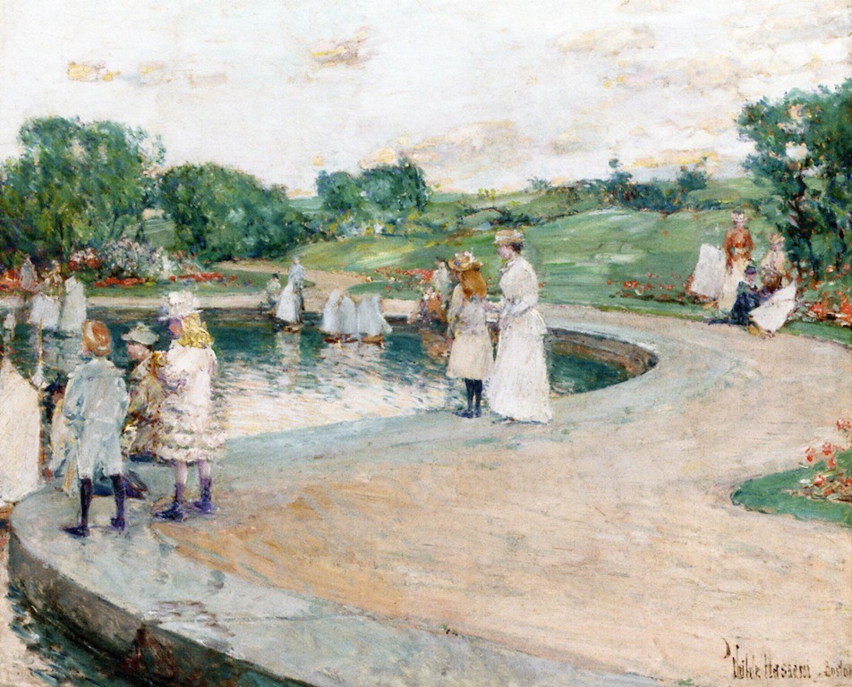 Children in the Park, Boston by Frederick Childe Hassam (1859 - 1935)