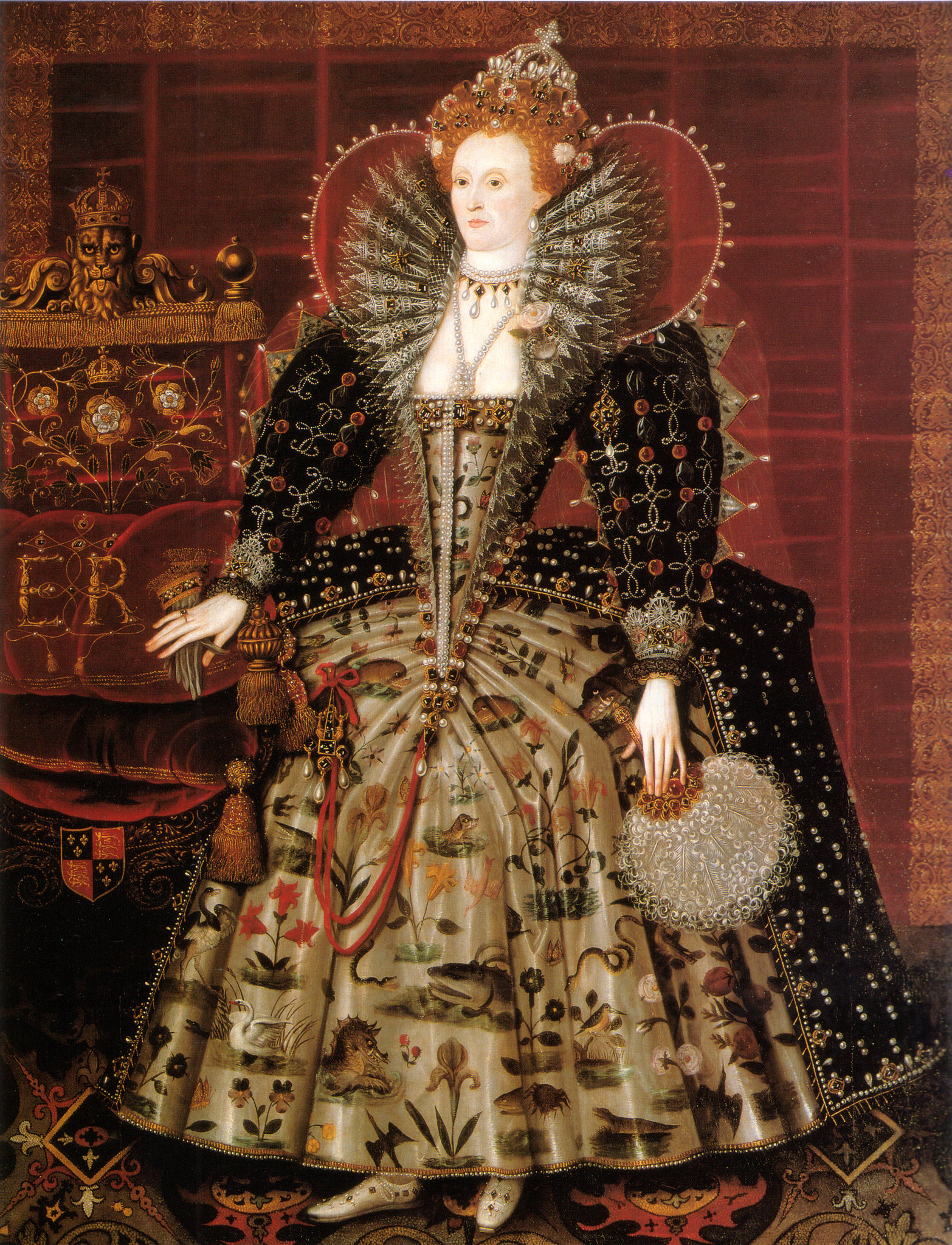 The 'Hardwick Hall' portrait of Elizabeth I of England by Nicholas Hilliard, c.1599.