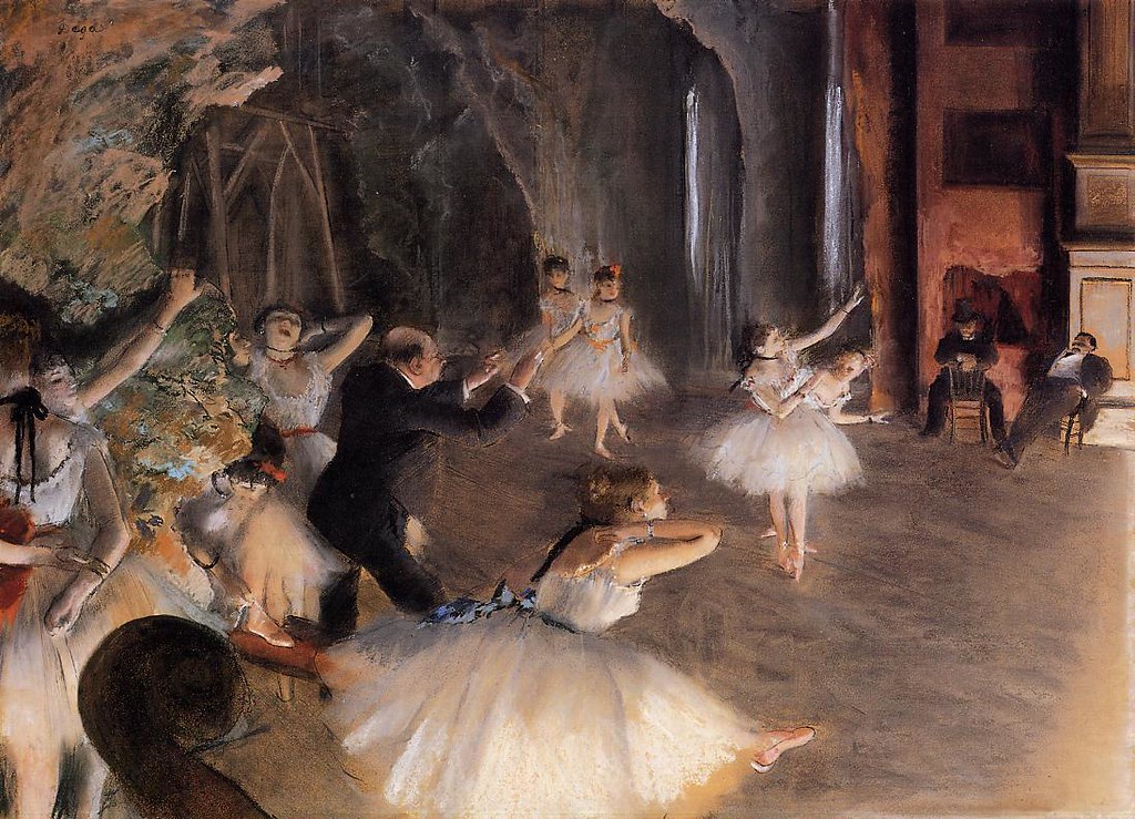 The Rehearsal of the Ballet on Stage by Edgar Degas, 1874