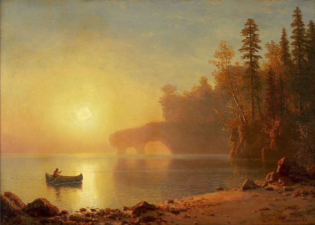 Indian Canoe by Albert Bierstadt, 1886