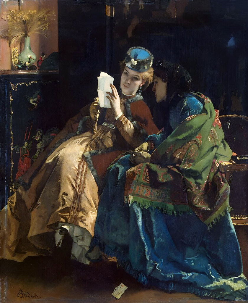 Pleasant Letter by Alfred Stevens, 1860
