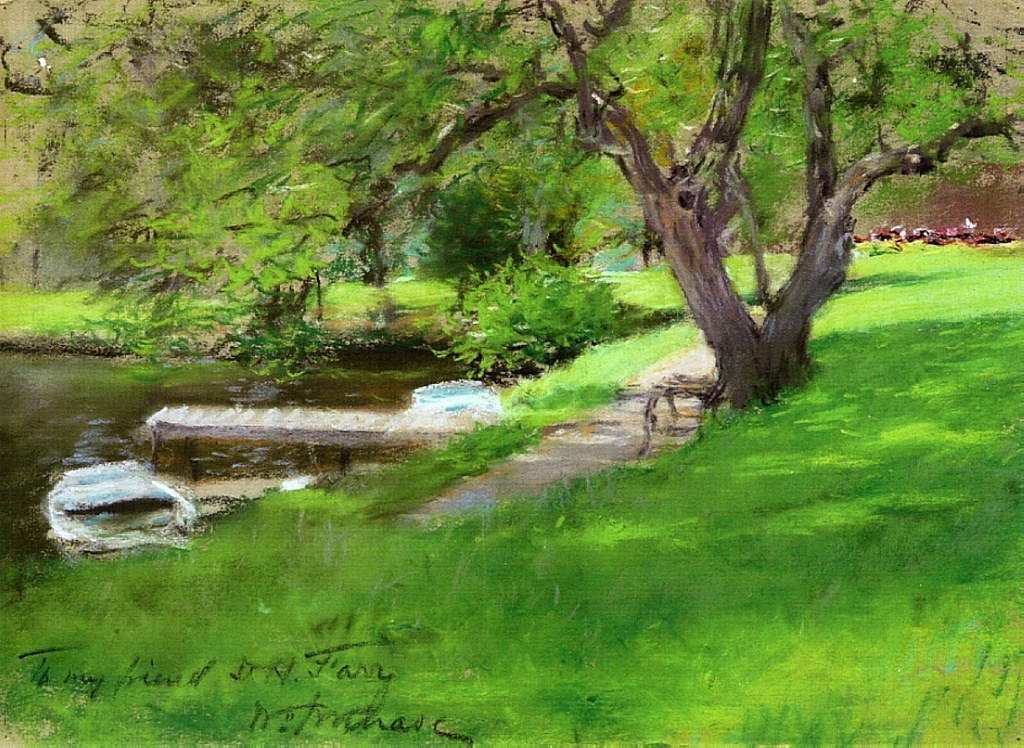 Bank of a Lake in Central Park by William Merritt Chase, 1890