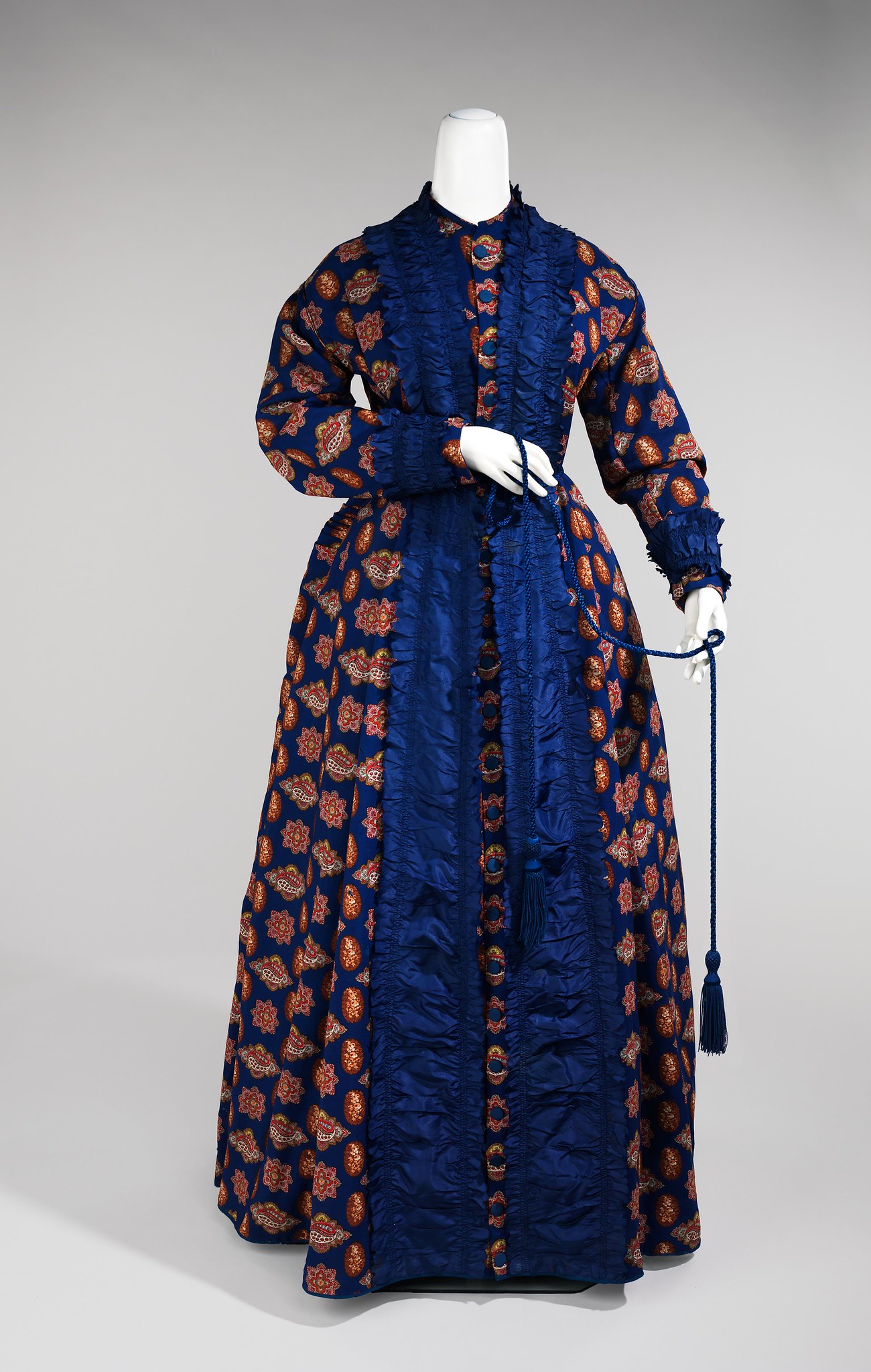 Dressing gown 1865-75 American Wool, silk, metmuseum