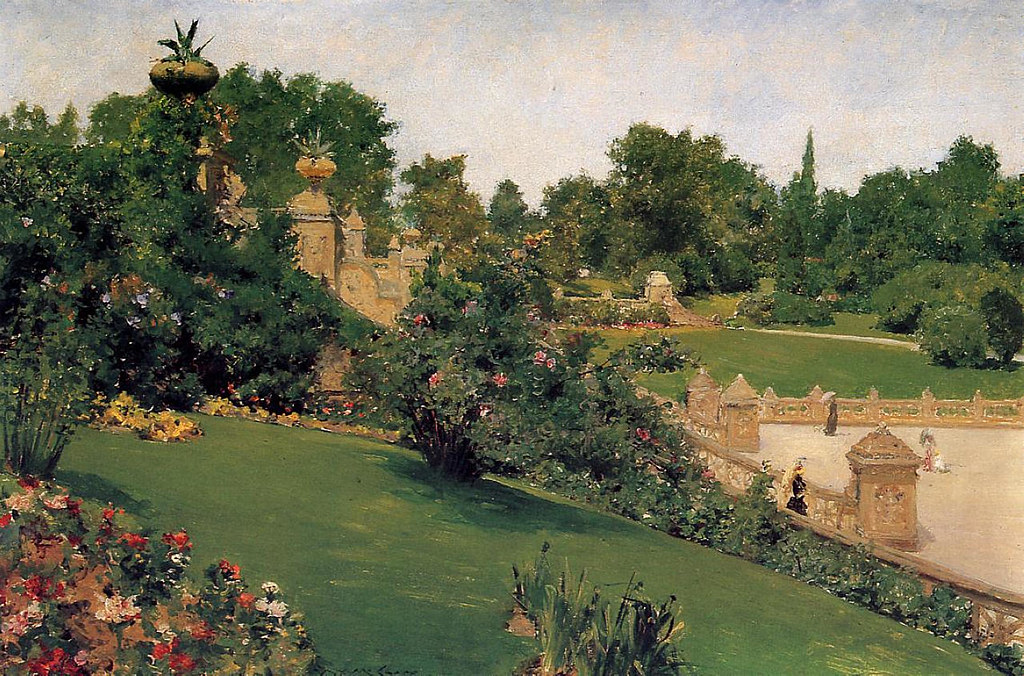 Terrace at the Mall, Central Park by William Merritt Chase, 1890