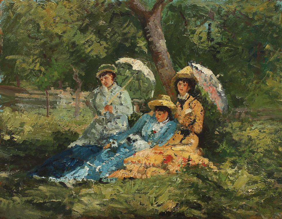 In the Park by Ion Andreescu, (1850 - 1882)