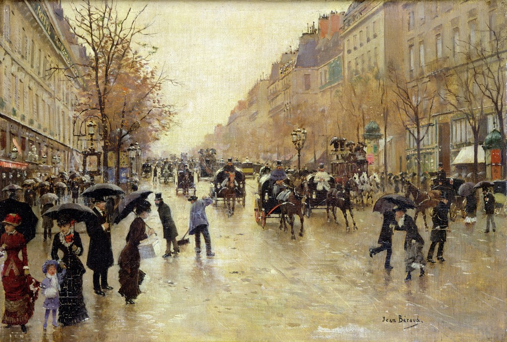 Boulevard Poissonniere in the Rain by Jean-Georges Béraud - 1885