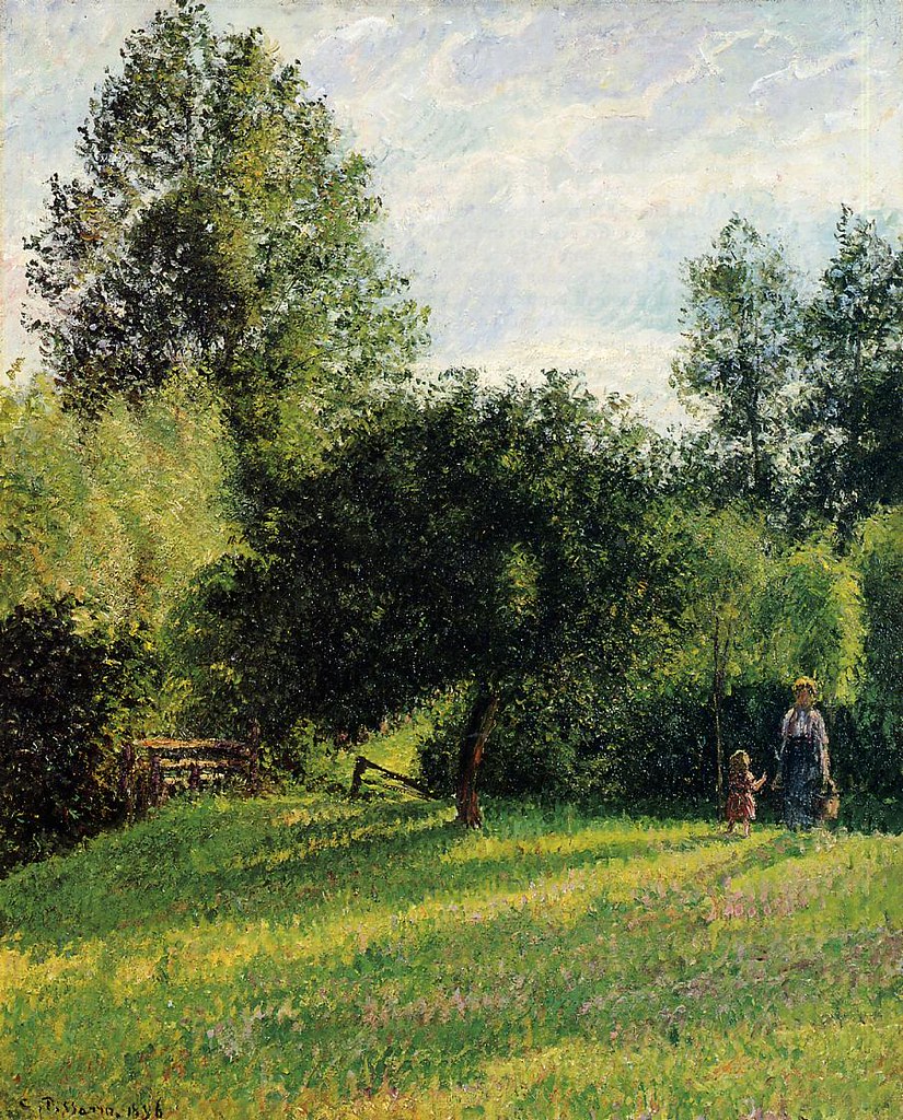 Apple Trees, Sunset, Eragny by Camille Pissarro, 1896