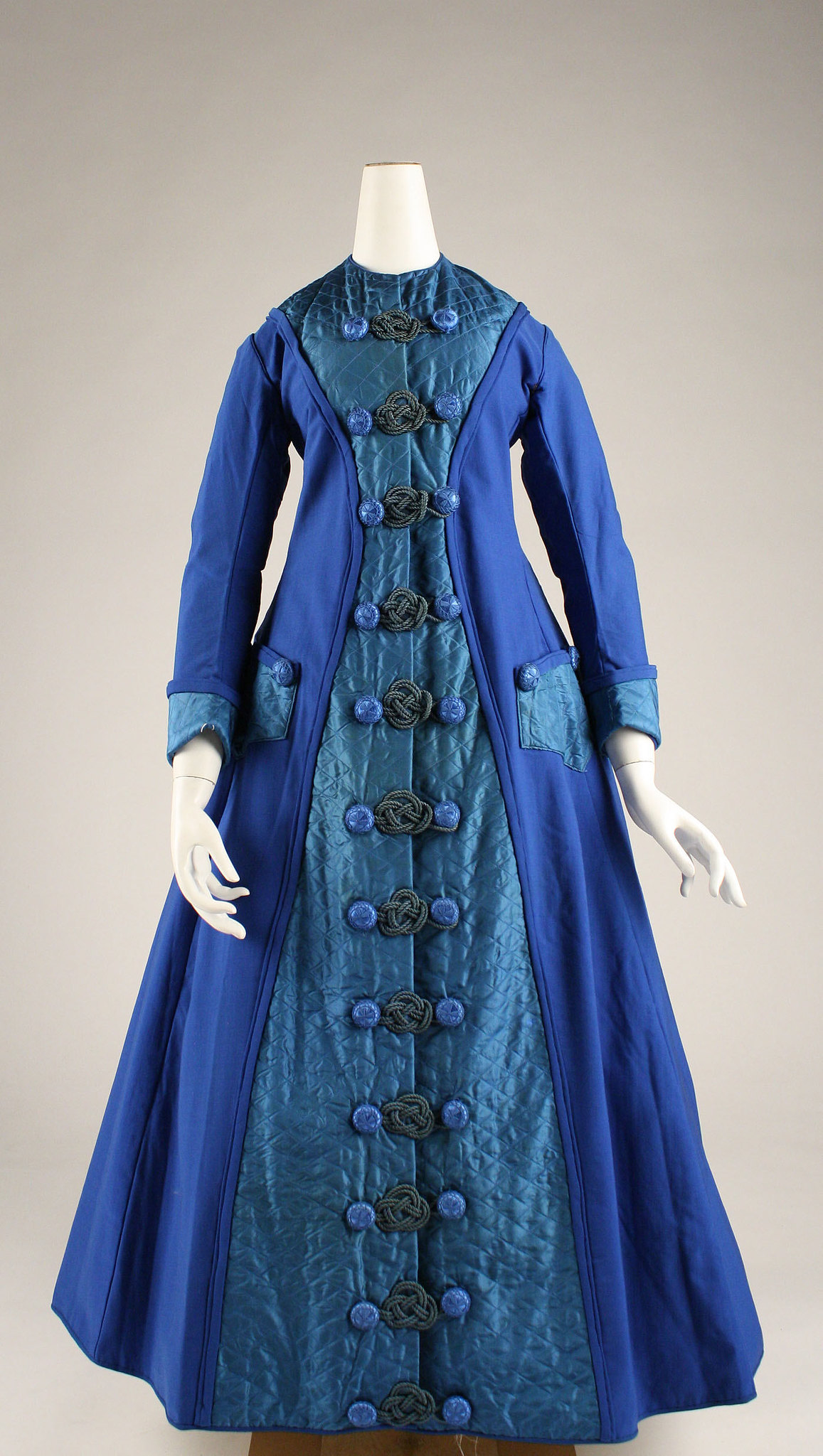 Dressing gown, c.1872, American, Silk, wool, cotton, metmuseum