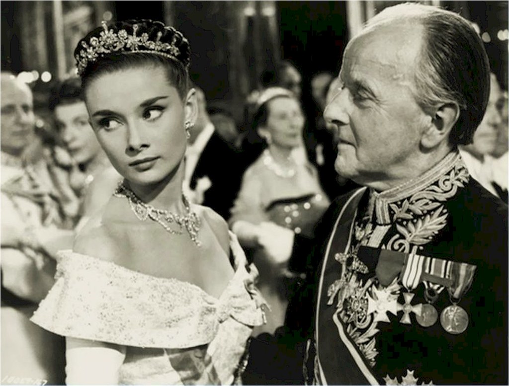 Audrey Hepburn & Harcourt Williams on the set of Roman Holiday (1953)