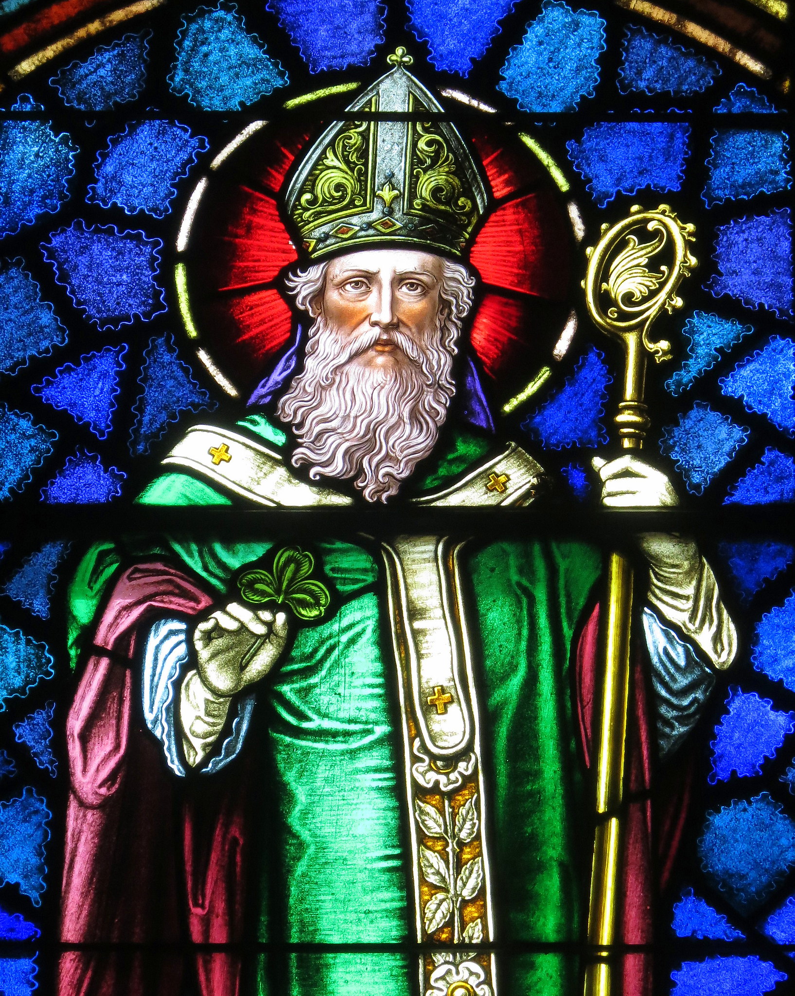 Saint Patrick Catholic Church, stained glass, Junction City, Ohio. Credit Nheyob