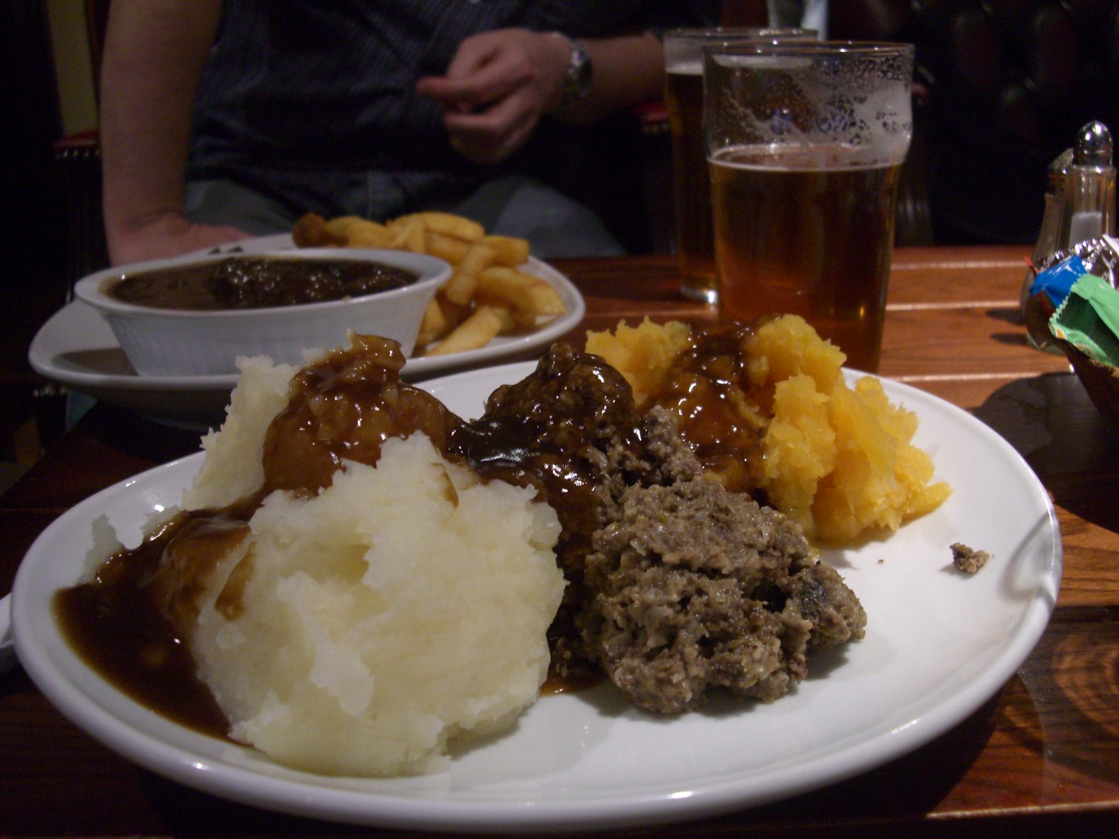 Haggis, neeps (mashed rutabaga (swede)) and tatties (mashed potato). Credit Matt Hamm, flickr