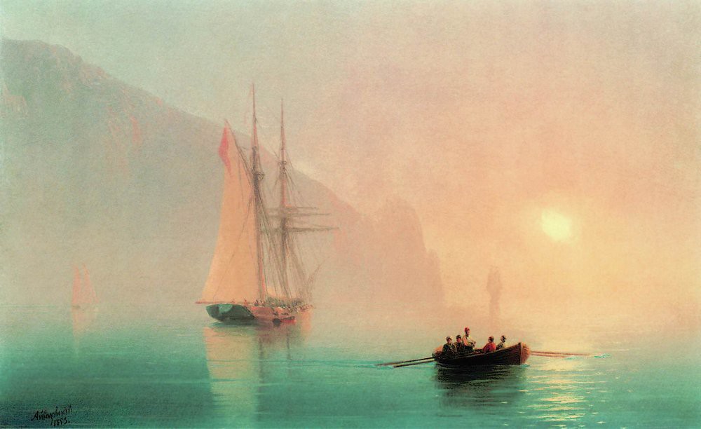 Ayu-Dag on a foggy day by Ivan Aivazovsky, 1853
