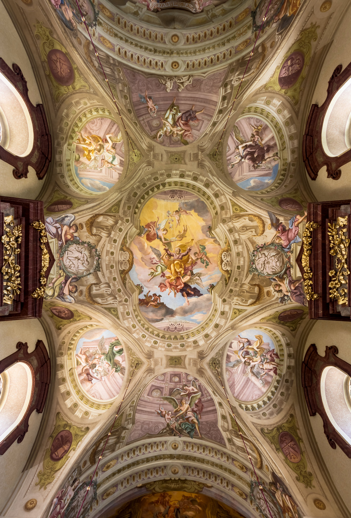 Ceiling fresco in the nave of Maria Taferl Basilica (Lower Austria) by Antonio Beduzzi (1714-1718) Glorification of St. Joseph, Credit Uoaei1