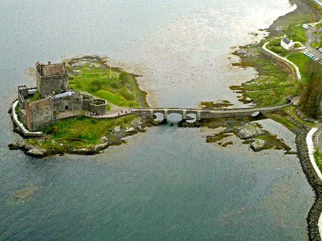 Aerial view of Eilean Donan