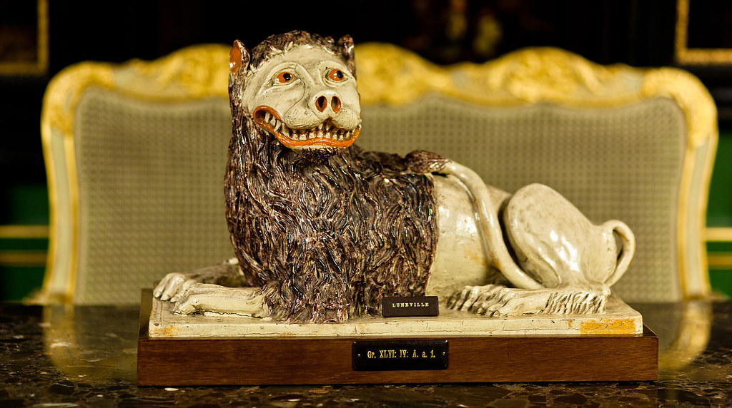 Late 1700s dog Sculpture from Luneville, France