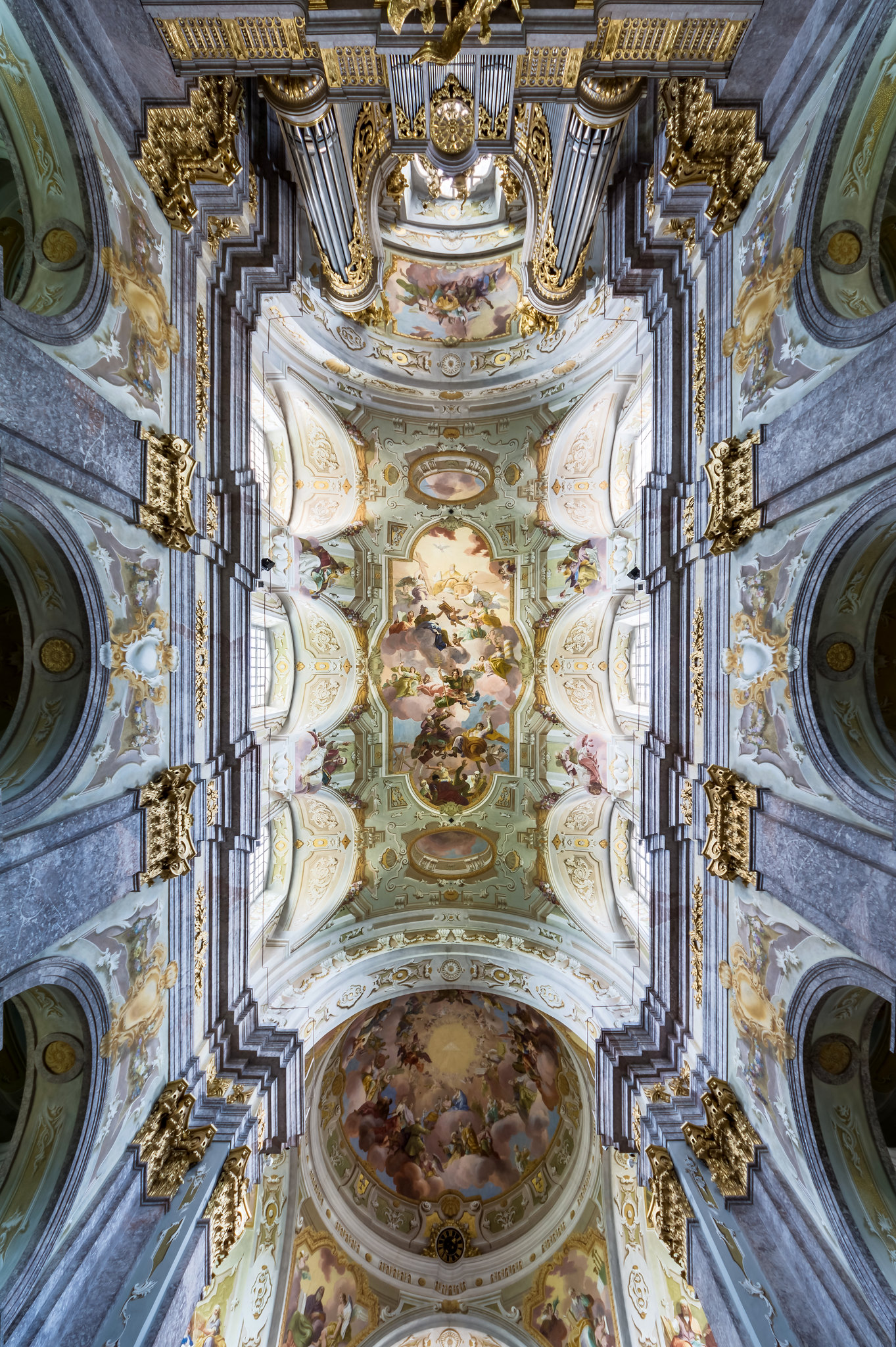 Ceiling frescos in the nave and the dome of Sonntagberg Basilica (Lower Austria) by Daniel Gran (1738–43). Credit Uoaei1