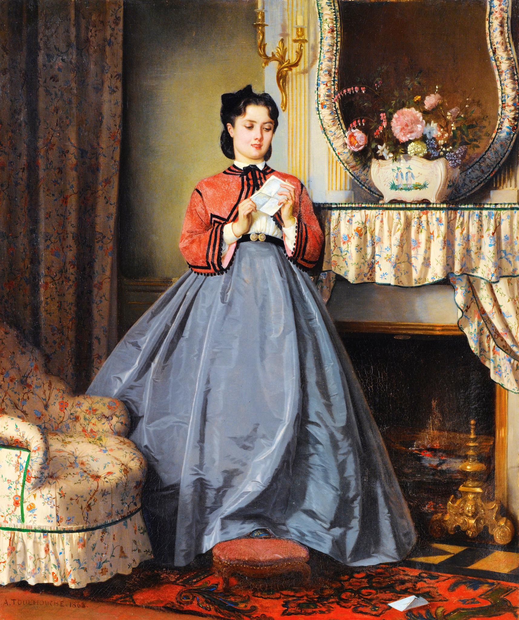 The Love Letter by Auguste Toulmouche, 1863