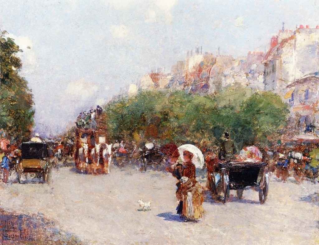 Paris Street Scene by Frederick Childe Hassam