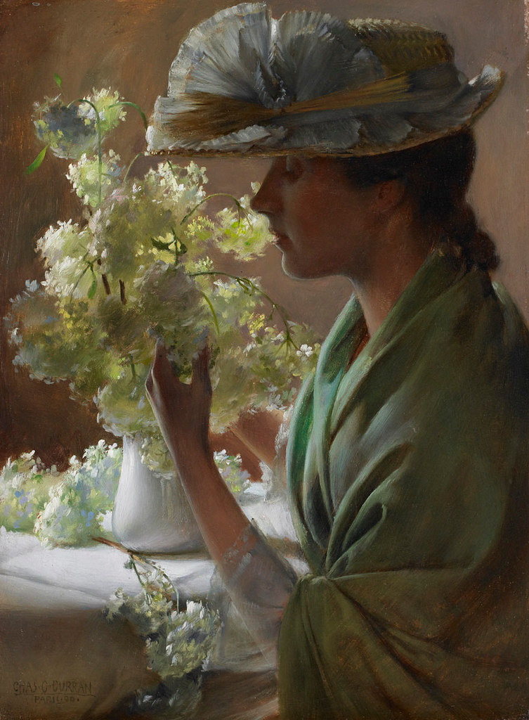 Lady with a Bouquet by Charles Courtney Curran - 1890