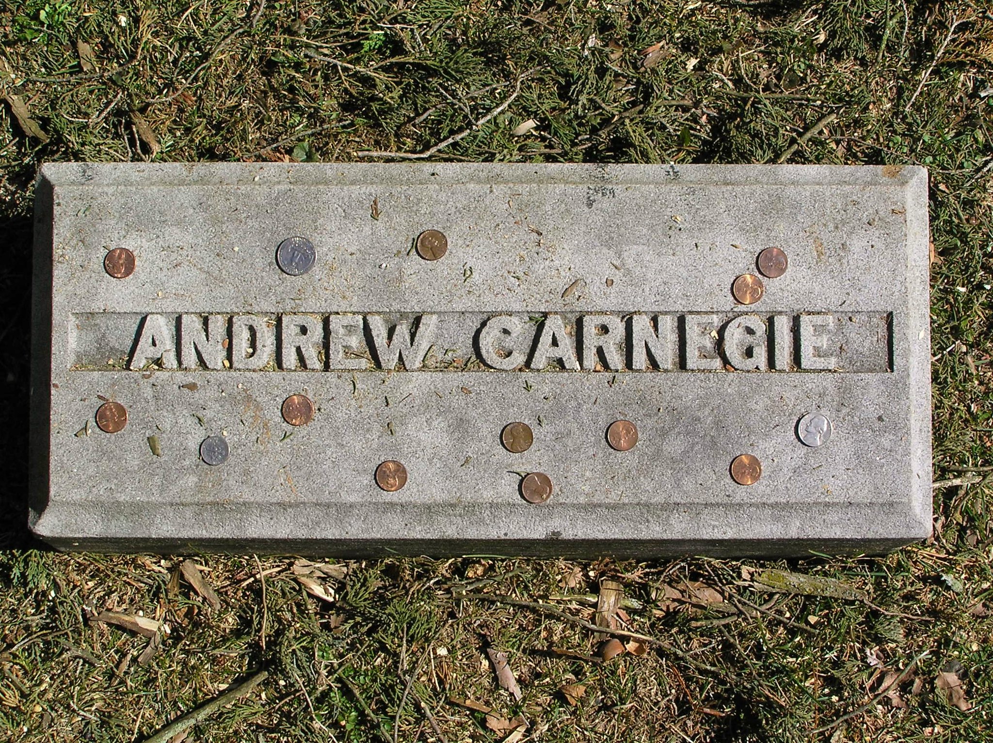 The footstone of Andrew Carnegie in Sleepy Hollow Cemetery. Credit Anthony22