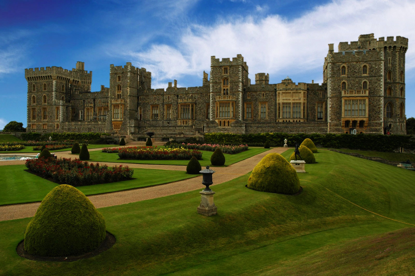 Windsor Castle, east side gardens and facade. Credit David Watterson