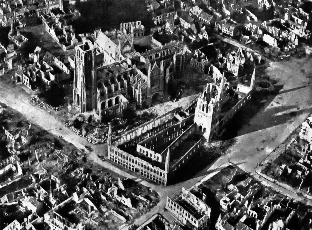 Aerial photo of Ypres Belgium, 1917