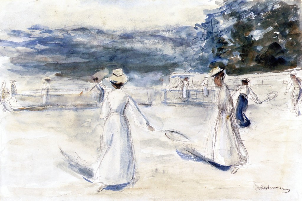 Tennis Players by the Sea by Max Liebermann - circa 1901