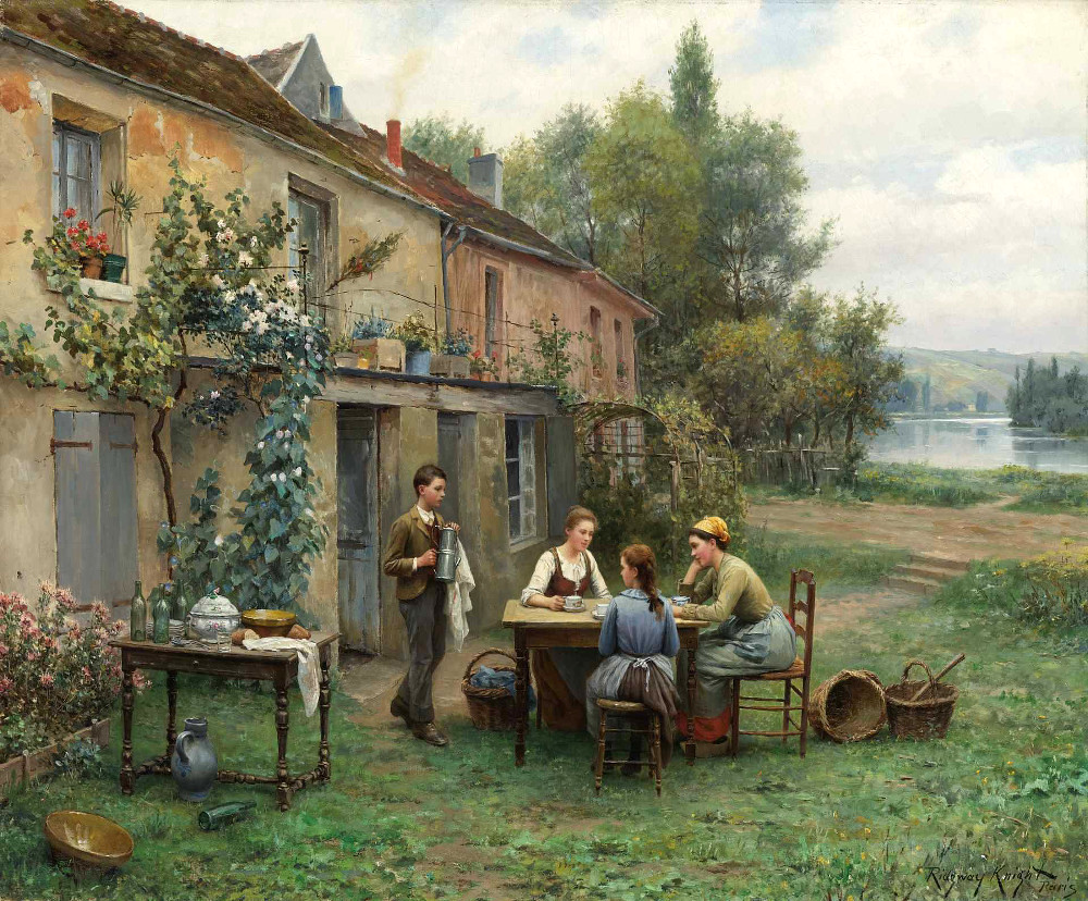 Coffee in the Garden by Daniel Ridgway Knight