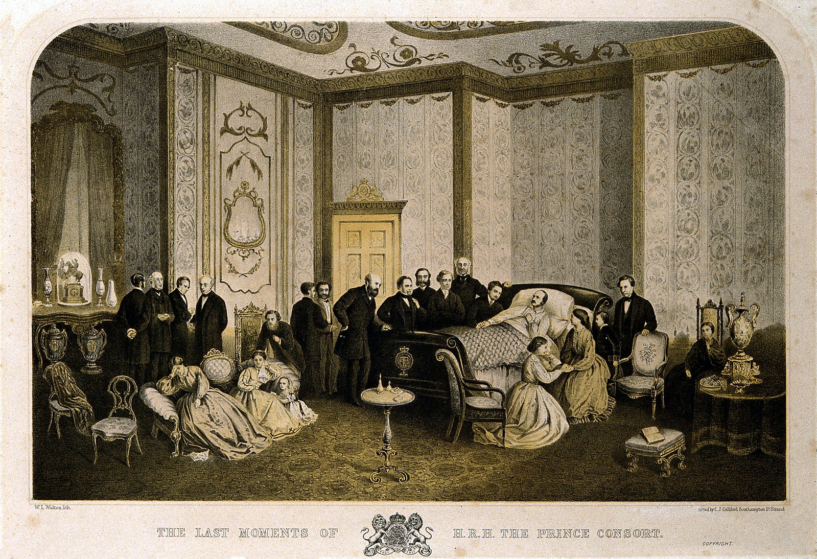 Albert, Prince Consort, on his deathbed at Windsor Castle, with members of the royal family and the royal household in attendance, 14 December 1861. Credit Wellcome Images