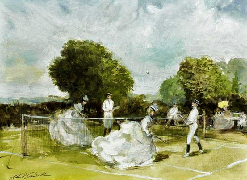 A Game of Tennis by John Strickland Goodall