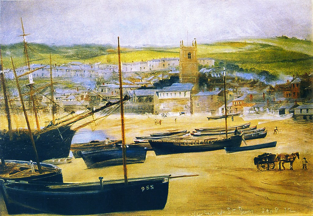 Net Day at St. Ives by John Edward Brett, A.R.A. - 1872