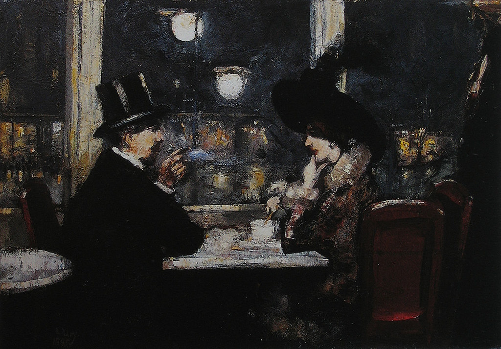 In Café Bauer by Lesser Ury, 1895